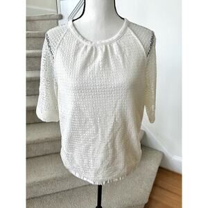 SeeByChloé Cream White White Short Sleeve Elastic Hem Blouse